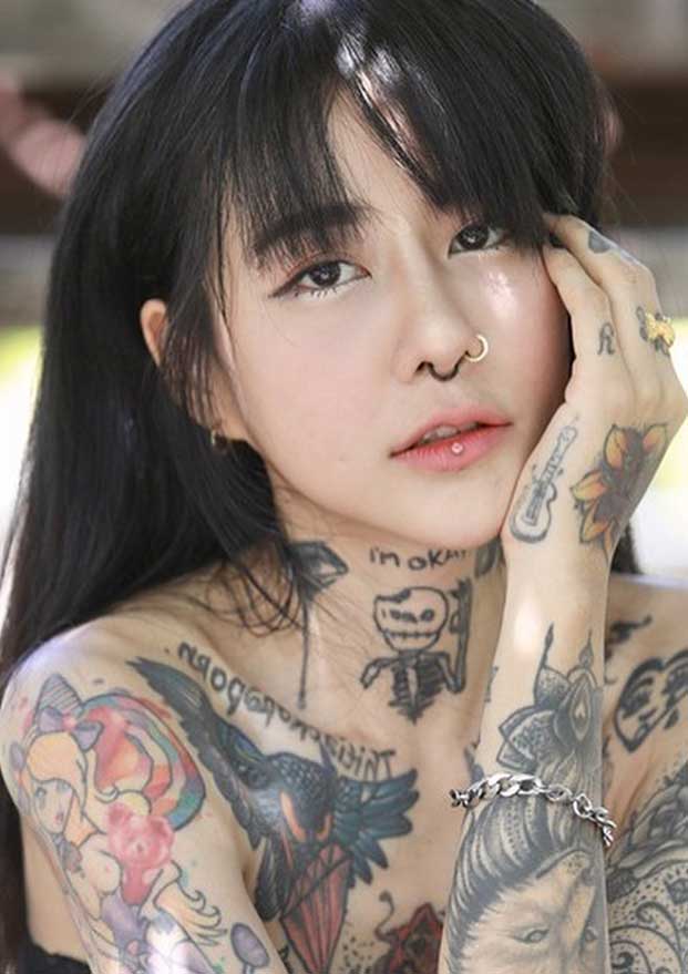 เด็ดมาก น้องเลย์ ภัส นภัสพลอย นางฟ้าวงการสัก ศิลปะบนเรือนร่าง 18